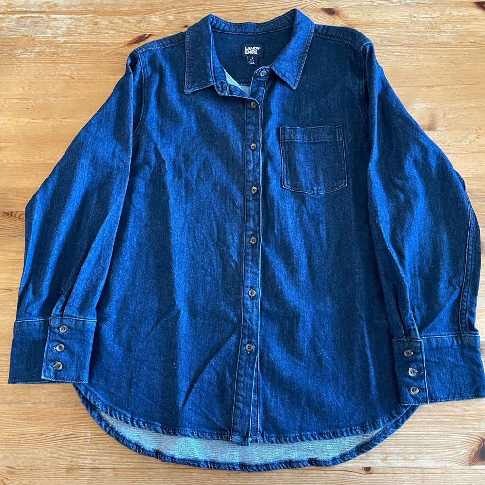 Blue Denim Button-Up Shirt